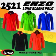 Enzo 2521 Polo T-shirt With PIpping Design Long Sleeve Unisex | Tshirt Polo Enzo Printing
