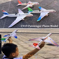 GILDAI Electric Foam Hand Thrown Plane, USB Rechargeable 34*36*7.5cm C919 Passenger Plane Model, PP 