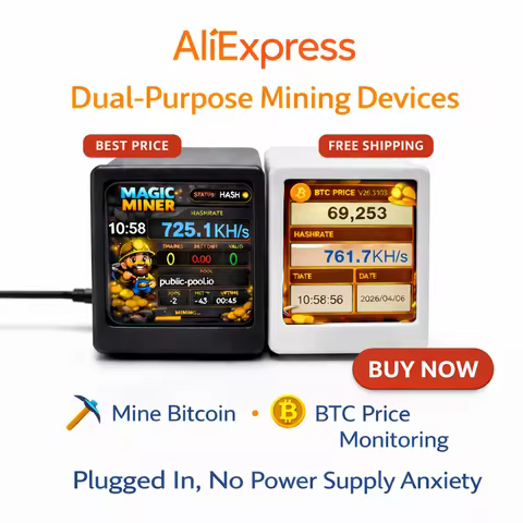 Mini High-Speed Cryptocurrency Mining Equipment With WiFi, Bitcoin Miner Monitoring, USB Power Suppl