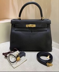 Hermes Kelly 28 黑金Togo stamp A
