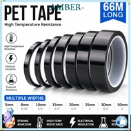 AMBER Marking Tape, Black 66 Meters Coding Tape, High Insulate 3/5/8/10mm Width Mylar Tape