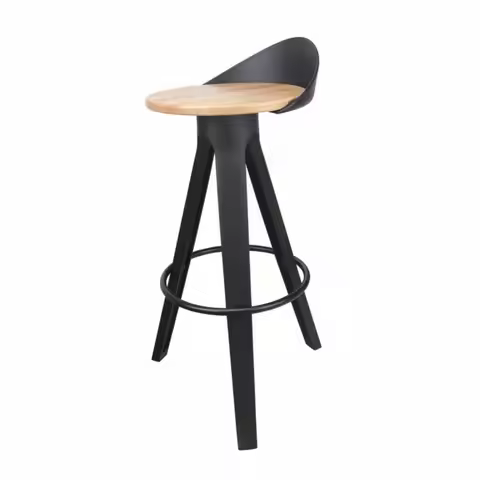 Shell Support High Stool Nordic Design Bar Chair Minimalist Design with Footrest for Guests, Adults,