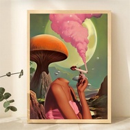 1pc Decorate Art Poster, Retro Surreal Art, Mushroom Art, Poster, Vintage Wall Print, Wall Art Home Decor Canvas Art Wall Decor, Wall Art Home Unframed