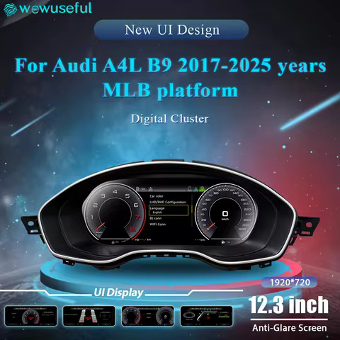 Speedometer Digital Cluster LCD For AUDI A4L B9 MLB 2017-25ys A5 After 2017ys Q5 B9 Dashboard Panel