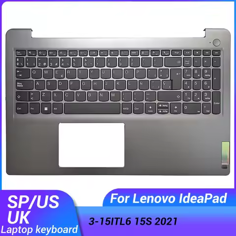 NEW For Lenovo IdeaPad 3-15ITL6 15S 2021 Spanish/UK/US Laptop Palmrest Keyboard NO Backlit