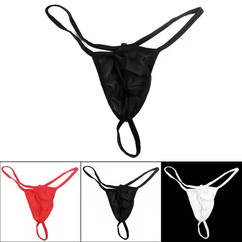 Underpant Underwear Men G-string G-string T-Back Comfortable Sheer Underwear T-back Underpants Black