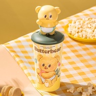 จัดส่งจากประเทศไทย แก้วน้ำรูปหมีเนย แก้วน้ำร่วมแบรนด์ Butter Bear แก้วน้ำลายการ์ตูนสุดน่ารัก 500ML