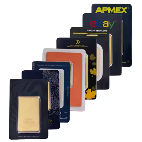 Swiss 24K Gold Silver Bars Gold Bullion 1 ounce Acrylic Seal Packaging Independent Serial Number No 