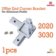 3-Way End Corner Bracket Connector with Mounting Screws for Aluminum Extrusion Profile 2020 3030 Ser