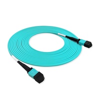 สายเคเบิลเสริมไฟเบอร์ออปติก MPO OM3 12คอร์6แชนเนลแบบ B จัมเปอร์แบบมัลติโหมดสำหรับผู้หญิงไปยังตัวเมีย