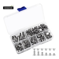 90Sets Chicago Screws Kit, 6 Sizes Screw Rivets Metal Chicago Binding Screws for DIY Repair Leather 
