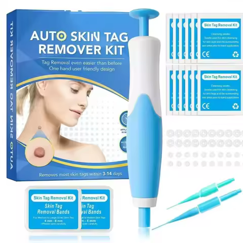 2 In1 Painless Auto Skin Tag Mole Wart Removal Kit Cleaning Tools Face Skin Care Body Wart Dot Treat