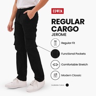 EDWIN JEANS - Men's Regular Fit Long Cargo Pants in BLACK JEROME BLACK Seluar Cargo Lelaki Seluar Ka