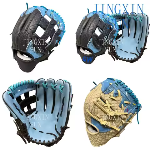 12.5 Inch Black Blue H Web Ice Cream Softball Baseball Gloves for Youth Adult Training Game Play Fie