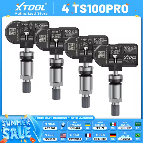 XTOOL TS100PRO 2 in 1 SENSOR 315MHz & 433MHz TPMS Sensor Tire Repair Tools TS100 PRO Tire Pressure M
