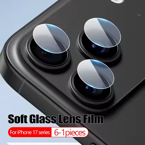 6-1pieces Soft Glass Camera Lens Film For Apple iPhone 17 Pro Max 5G iPhone17 Air 17Pro iPhone17pro