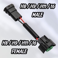 Extension Cable Extension Socket Lamp H8 H9 H11 H16 MALE to H8 H11 H16 FEMALE OEM