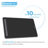 XPPen DECO L & DECO LW (รองรับบลูทูธ）แท็บเล็ตกราฟิกดิจิตอลแท็บเล็ต มีสายและไร้สาย  (10 x 6 inch Larg