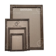 Khung ảnh treo tường 40x60 50x70 60x80 60x90 90x120cm mặt mica màu nâu rustic (gỗ thông tự nhiên sơn