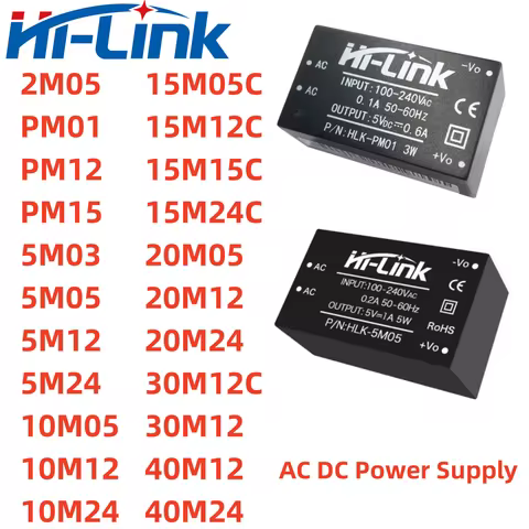 Hilink AC DC 220V to 3.3V 5V 9V 12V 15V 24V 2W 3W 5W 10W 15W 20W 30W 40W Power Supply Module 5M05 PM