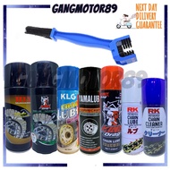 RK/ KING DRAG /YAMALUBE / KLG/ THREEBOND AJI Chain Lube Rantai Minyak Spray Chain Cleaning Brush