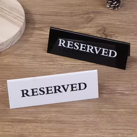 4Pcs Acrylic Table Card Sign Hotel Restaurant Reserved Table Signs Reminder Sign For Wedding Birthda