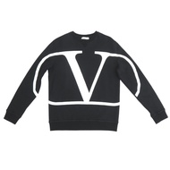 สภาพดีเยี่ยม เสื้อสเวตเตอร์ Valentino VLogo รุ่น TV3MF05H5F7 ผ้าคอตตอน ไซส์ XS สีดำ 0755【มือสอง】เสื้