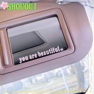 SHOUOUI You Are Beautiful Stickers, Waterproof PVC Vinyl Rear View Mirror Decals, Fashion 10*1cm Interior Sticker Car