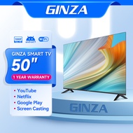 GINZA Smart TV 50 Inches FHD LED TV Android TV Flat Screen Smart TV