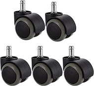 5 Packs PChero Office Chair Casters Wheels with Universal Standard Size 11mm Stem Diameter and 22mm