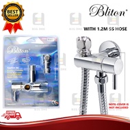 BLITON B1017 STAINELSS STEEL TOILET BIDET SPRAY AND VALVE SET WITH 1.2M STAINLESS STEEL HOSE
