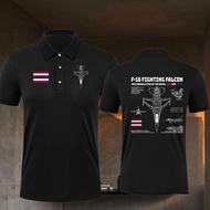 เสื้อโปโล ไทยนี้รักสงบ F-16 printed ผ้าCotton มีสองสี ทั้งทรงปกติแล polo shirt ผ้า ใส่ได้ ทั้ง ชาย ใ