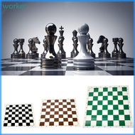 Wor* Flat Chess Board International Synthetic Leather Chess Board Folding Chess Board