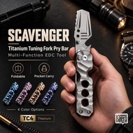 Scavenger TC4 Titanium EDC Pry Bar Foldable Tuning Fork Multi Tool Bottle Opener Pocket Carry Tool