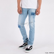Men 's Long Pants Skinny Light Blue Denim Pencil Guys Skiny Original Fashion Guys Best Cell