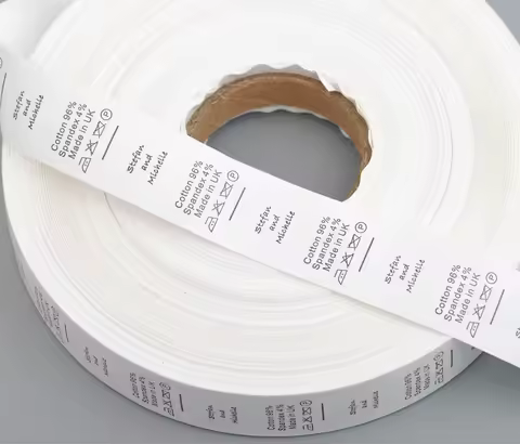 Custom Made Design White Garment Washing Care Label Clothing Care Size Tags Washable Labels Nylon Ta