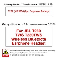 Earphone Battery For Jbl T280TWS Wireless Bluetooth Earphone Headset T280 ICR1254 2pc Battery