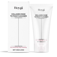 Hoygi Collagen Mask To Foam Cleanser, Pink Face Wash for Women, 2-in-1 Pore Mask and Hydrating Foami