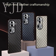 YJD Case For OPPO Reno11 Pro Reno11F Wave Pattern Lattice Leather Soft Edge Shockproof Phone Case