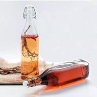 Swing Bottle Glass Kecil Kaca Beling Bening Murah Tebal 250ML Botol Klip Kait Tutup Karet Putih Keda