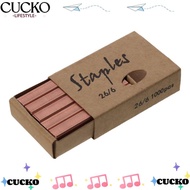 CUCKO 1000Pcs Staples per Pack 26/6 Standard Staples, Metal 26/6 Colored Staples, Home 1/4 Inch 6 Co