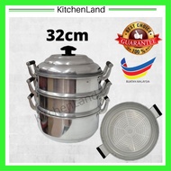 32cm Kukus Lubang kecil / Steamer SteamPot Aluminium Kukus 3 layer 3 tingkat Stackable