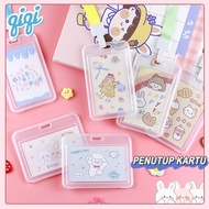 GANTUNGAN Transparent CARD HOLDER/CLEAR ID CARD FRAME/Transparent Plain ID CARD HOLDER Can Be Used For/ MRT Office Access CARD Strap Hanger BUSWAY LANYARD CARD HOLDER Cat MOTIF FS - Qiqi Treasure