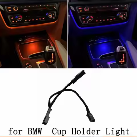 2x For BMW 3Series F30 F31 F34 M3 4Series F32 F33 F36 M4 LCI LED Center Console Cup Holder Light Amb