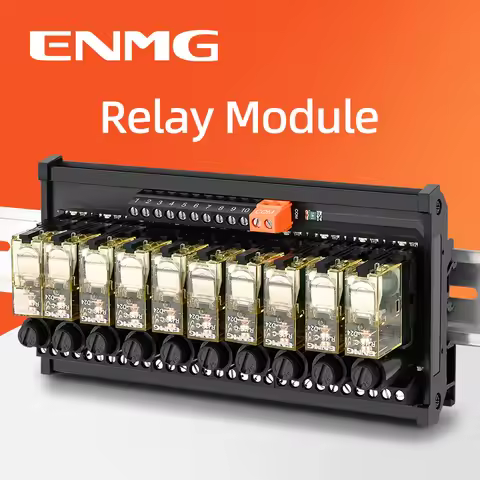 RJ1S RJ2S DIN Rail Mount Socket Relay Module 220V AC DC 16 CH PLC Control 5-pin 8-pin 16A 24VDC High