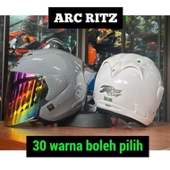 original ARC RITZ PLAIN HELMET modern pastel grey blue yellow white nano v2 version ram hitam kelabu