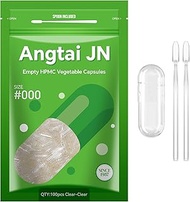 AngtaiJN Empty Vegan Capsules Size 000 (Pack of 100) Clear Empty Capsules for Filling with 2 Micro S