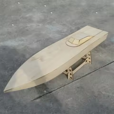 Wooden Kit Ship Model DIY Manual Assembly Kit O-type Fast Boat Model Component Wooden Boat Model