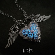 Alteclipse Celestial Blue Heart Wings Necklace – N74 Grunge Gothic Angel Pendant Jewelry / Necklace 