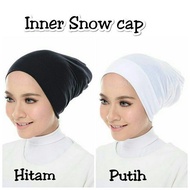 INNER HIJAB SNOWCAP COTTON SOFT WHITE , OFF WHITE , HITAM